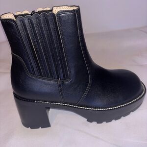 Oasis Society The Aubrey Midnight Chunky Platform Paneled Boots Black Size 8.5